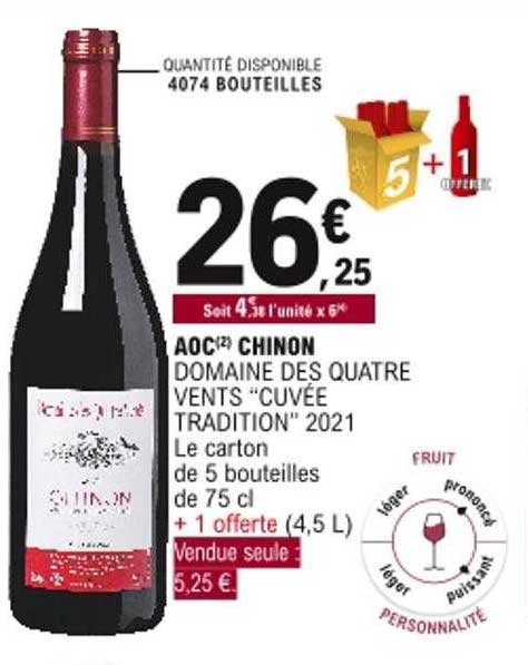 aoc chinon domaine des quatre vents cuvée tradition 2021