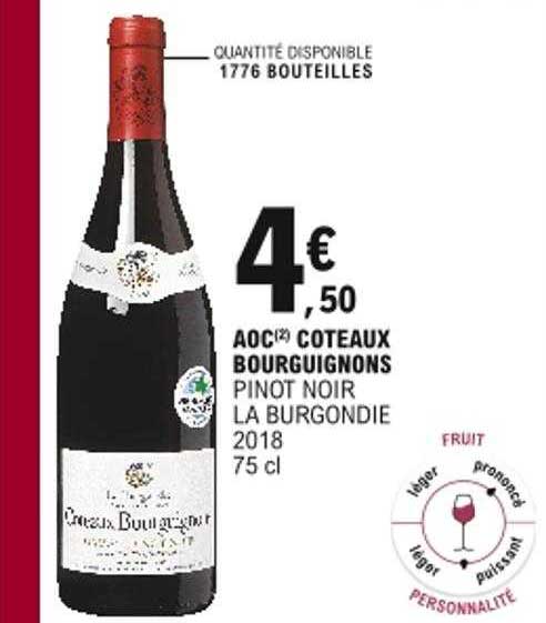aoc coteaux bourguignons pinot noir la burgondie 2018