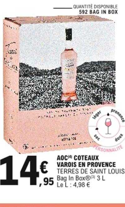 aoc coteaux varois en provence terres de saint louis