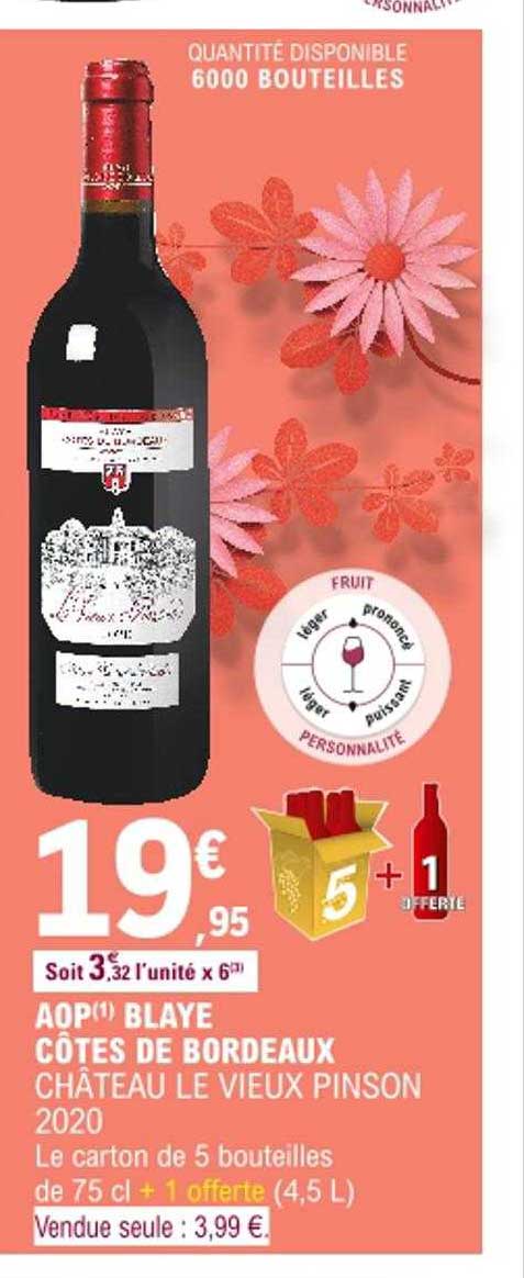 aop blaye côtes de bordeaux château le vieux pinson 2020