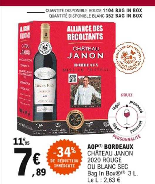 Aop Bordeaux Château Janon -34% De Réduction Immédiate