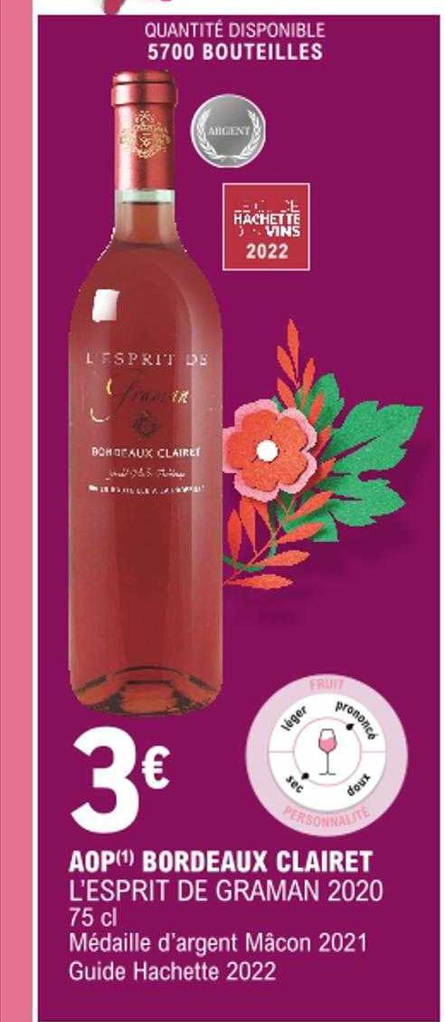 aop bordeaux clairet l'esprit de graman 2020