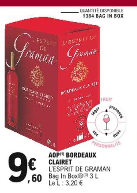 aop bordeaux clairet l'esprit de graman