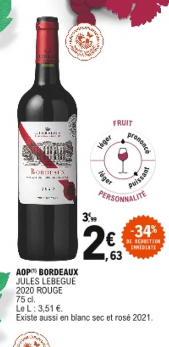 Aop Bordeaux Jules Lebegue 2020 Rouge