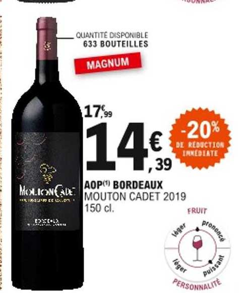 aop bordeaux mouton cadet 2019 -20% de réduction immédiate