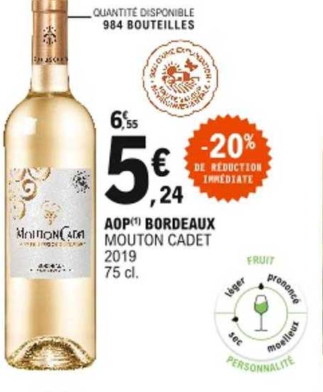 aop bordeaux mouton cadet 2019 -20% de réduction immédiate