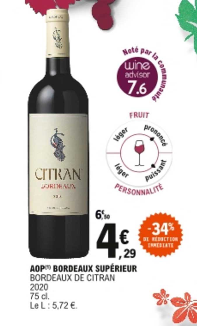 Aop Bordeaux Supérieur Citran 2020
