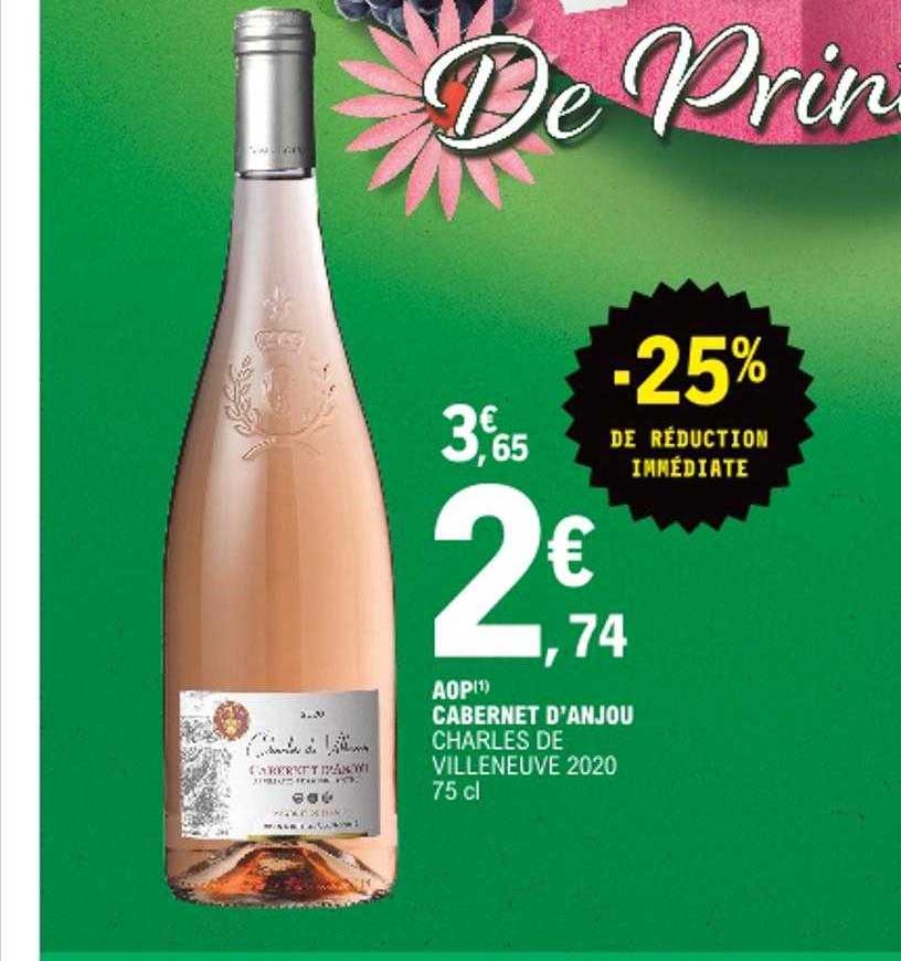 aop cabernet d'anjou charles de villeneuve 2020 -25% de réduction immédiate