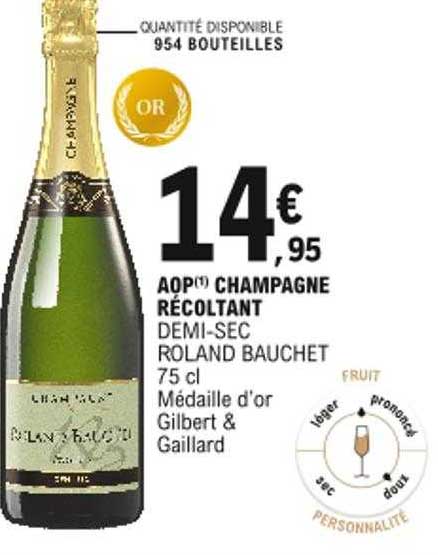 aop champagne récoltant demi-sec roland bauchet