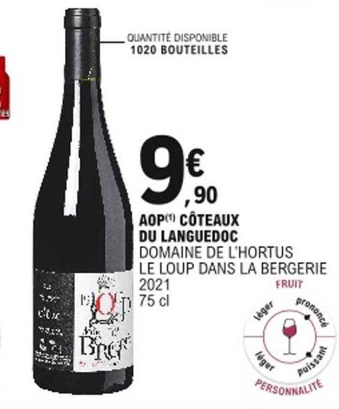 aop côteaux du languedoc domaine de l'hortus le loup dans la bergerie 2021
