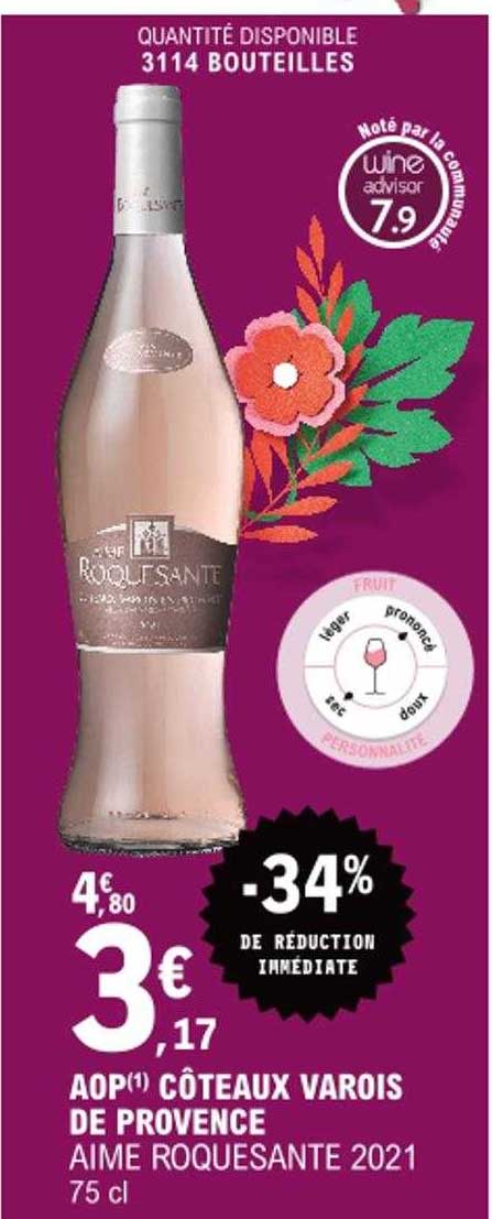Aop Côteaux Varois De Provence Aime Roquesante 2021