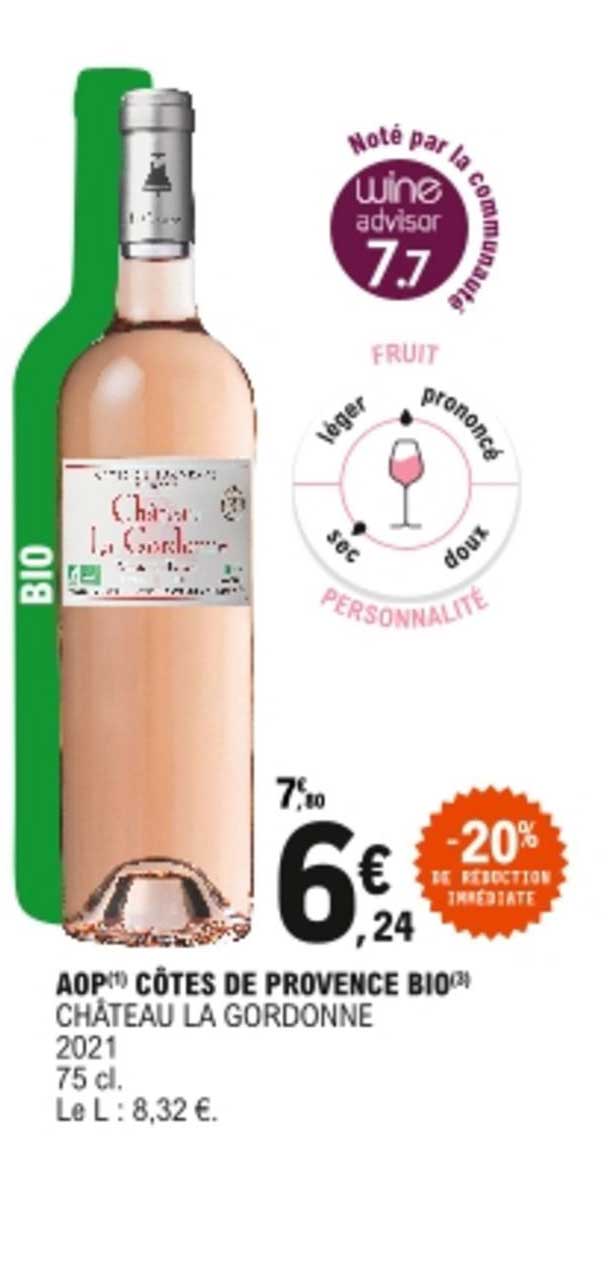 aop côtes de provence bio château la gordonne 2021