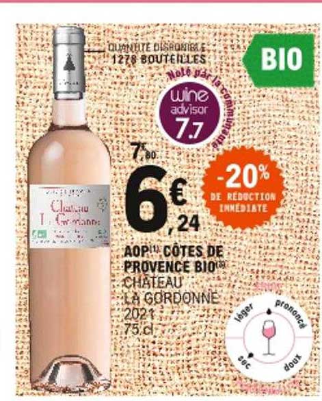 aop côtes de provence bio château la gordonne