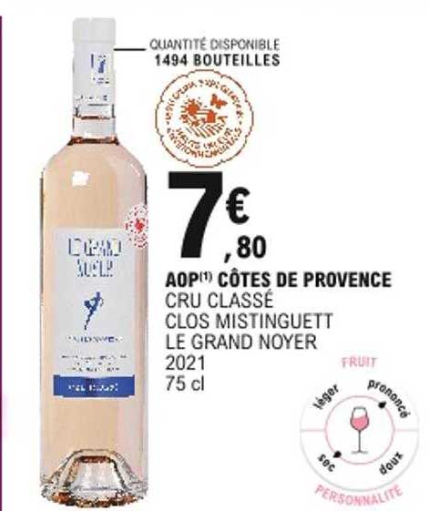 aop côtes de provence cru classé clos mistinguett le grand noyer 2021