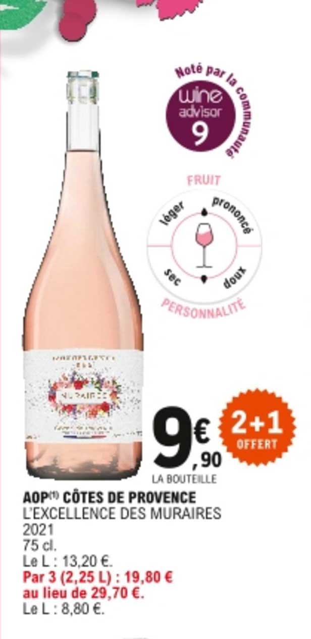Aop Côtes De Provence L'excellence Des Muraires 2021