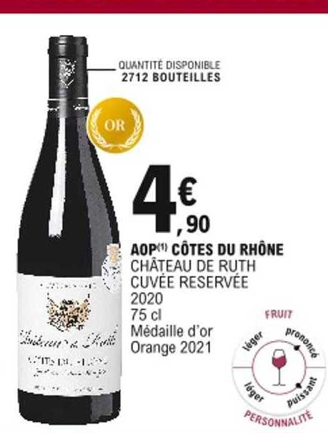 aop côtes du rhône château de ruth cuvée réservée 2020