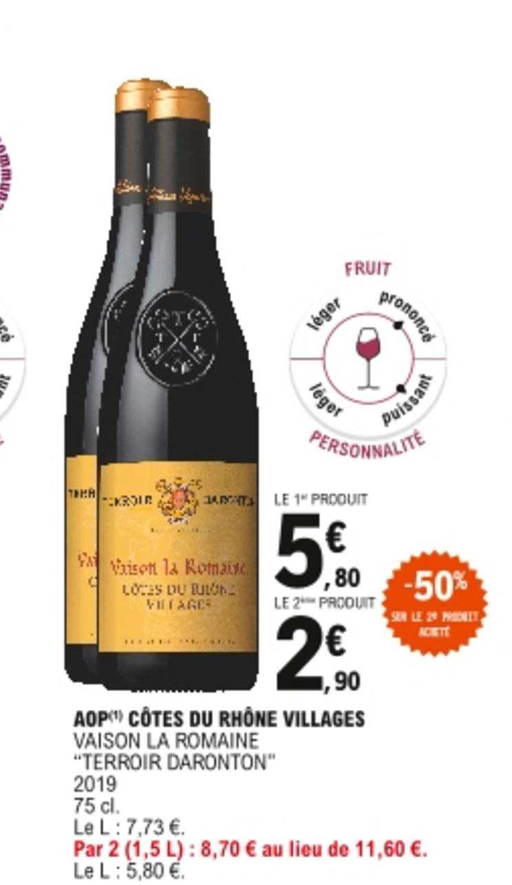 aop côtes du rhône villages vaison la romaine "terroir daronton"