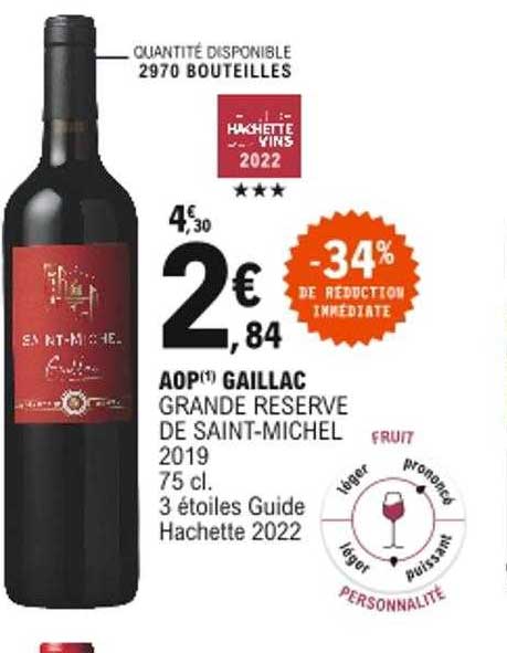 aop gaillac grande réserve de saint-michel 2019 -34% de réduction immédiate