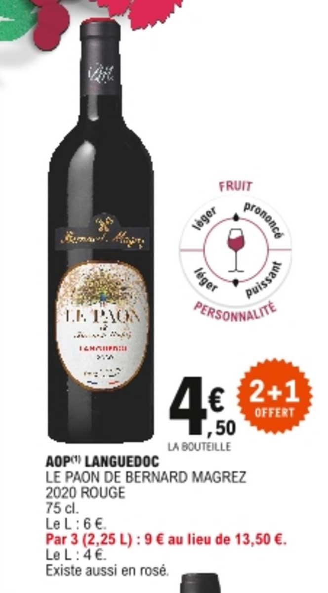 aop languedoc le paon de bernard magrez 2020 rouge