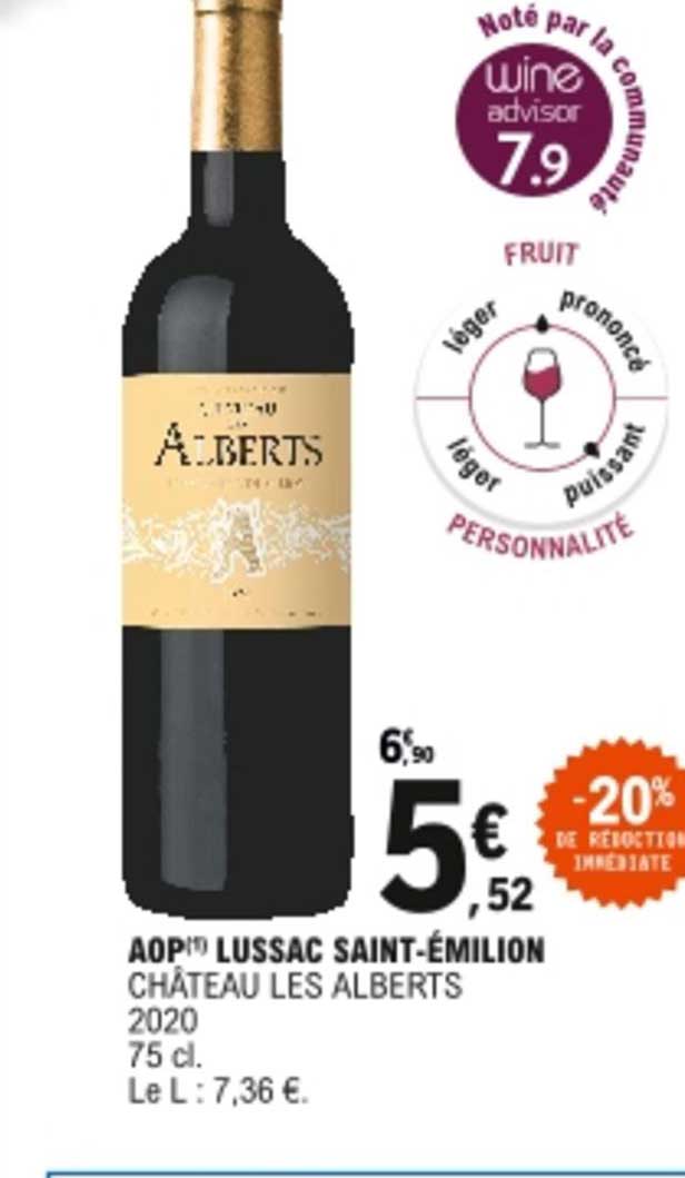 aop lussac saint-émilion château les alberts 2020