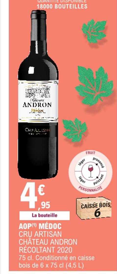 aop médoc cru artisan château andron récoltant 2020
