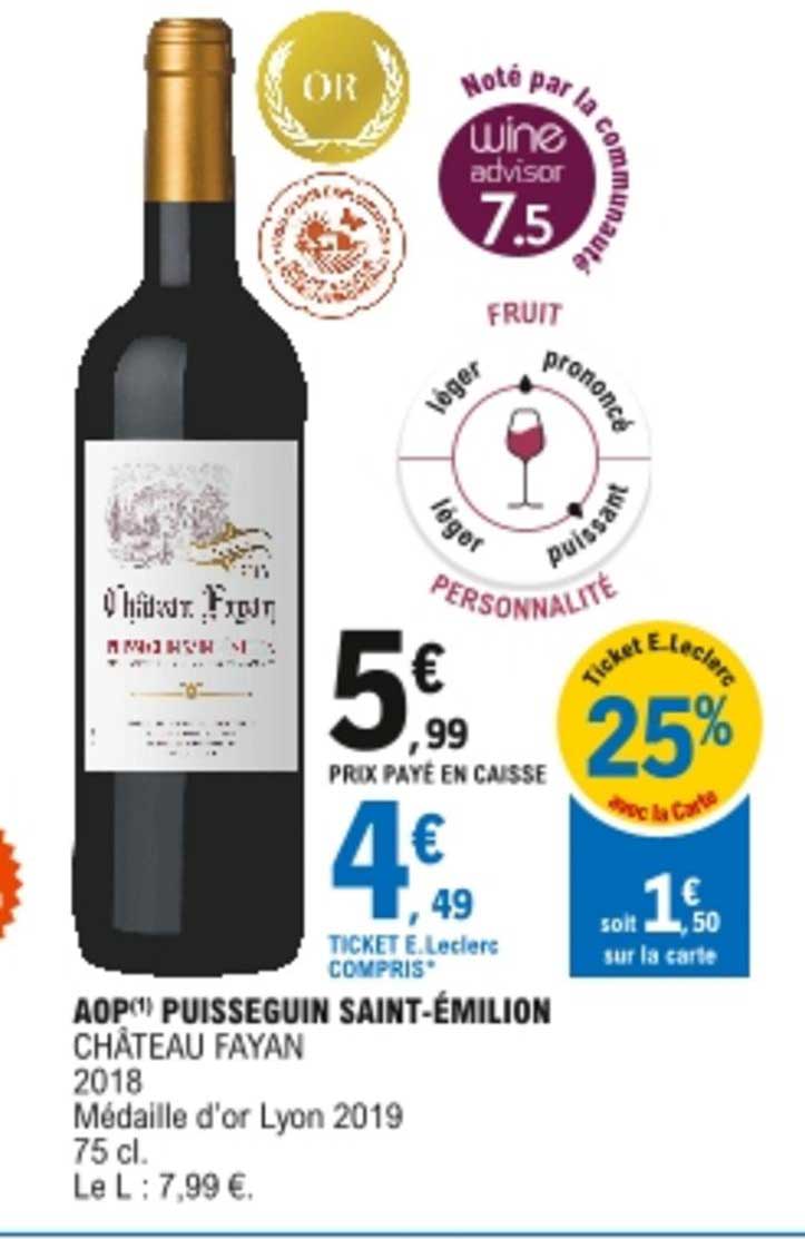 Aop Puisseguin Saint-émilion Château Fayan 2018