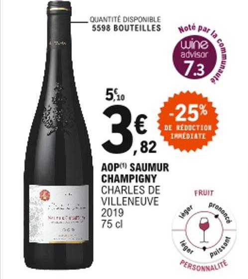 aop saumur champigny charles de villeneuve 2019 -25% de réduction immédiate
