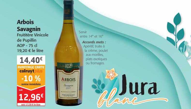 arbois savagnin fruititère vinicole de pupillin aop