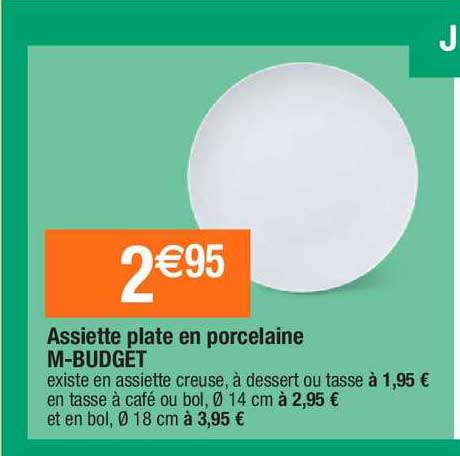 assiette plate en porcelaine m-budget
