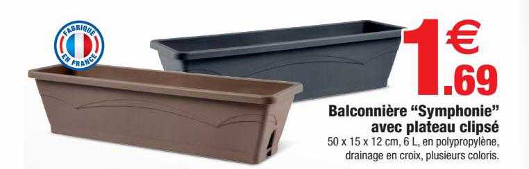 balconnière "symphonie" avec plateau clipsé