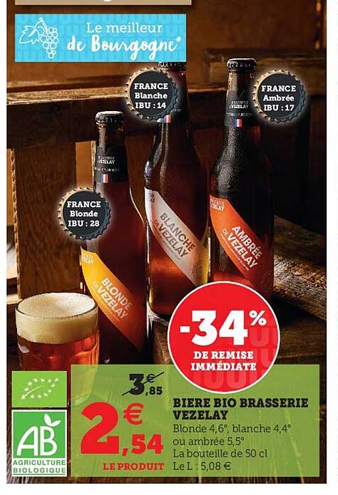 bière bio brasserie vezelay -34% de remise immédiate
