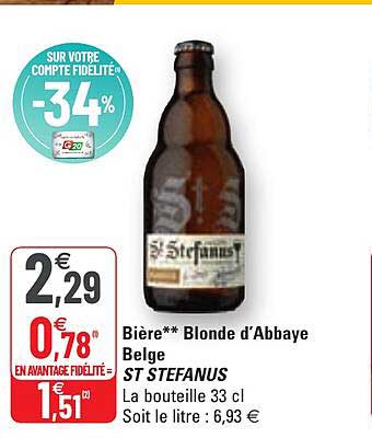 bière blonde d'abbaye belge st stefanus