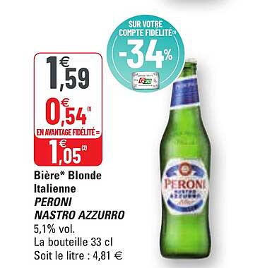 bière blonde italienne peroni nastro azzurro