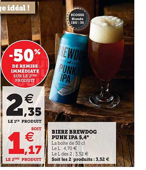 bière brewdog punk ipa 5.4° -50% de remise immédiate sur le 2ème produit