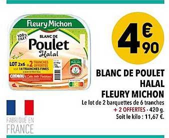 blanc de poulet halal fleury michon