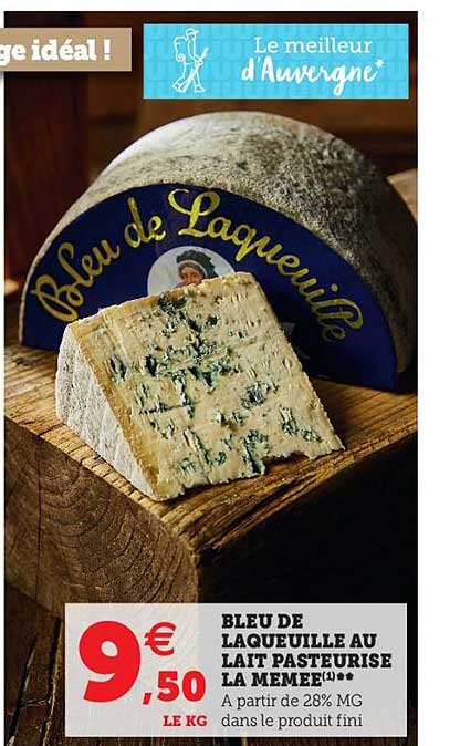 bleu de laqueuille au lait pasteurisé la memée