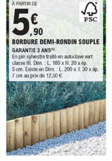 Bordure Demi-rondin Souple