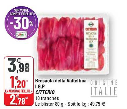 bresaola della valtellina i.g.p. citterio