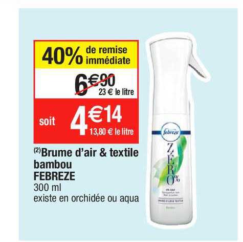 brume d'air & textile bambou febreze