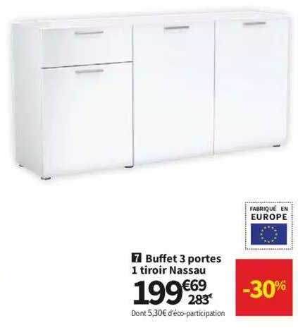 Buffet 3 Portes 1 Tiroir Nassau