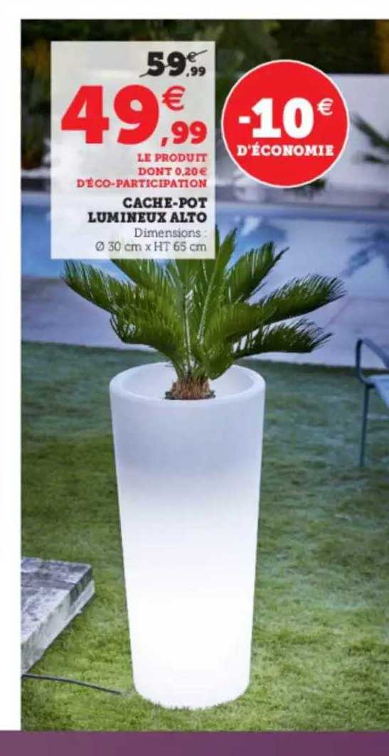 cache-pot lumineux alto