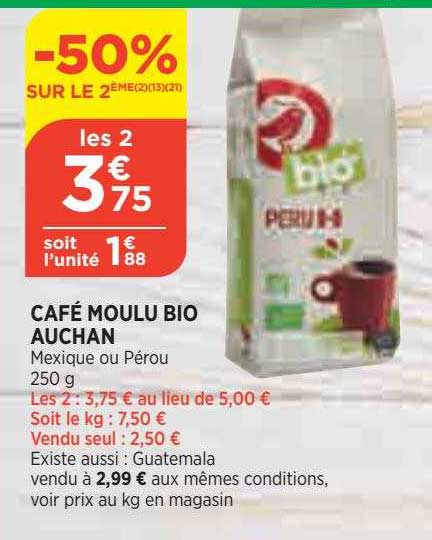 Café Moulu Bio Auchan