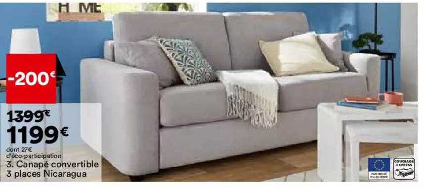 canapé convertible 3 places nicaragua