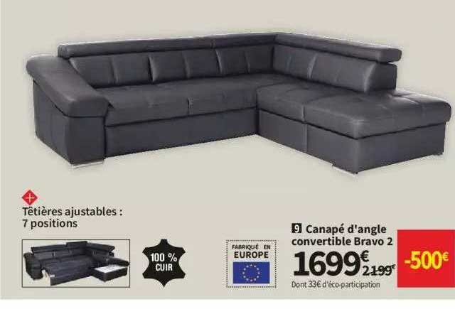 Canapé D'angle Convertible Bravo 2