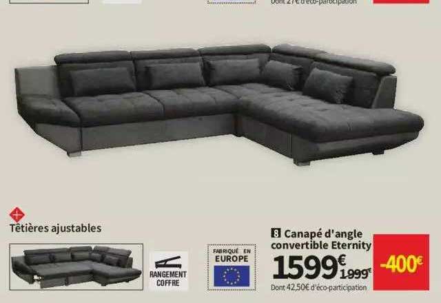 Canapé D'angle Convertible Eternity