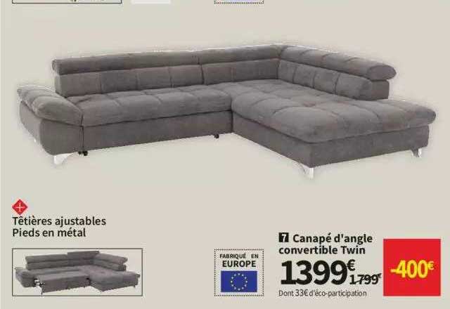 Canapé D'angle Convertible Twin
