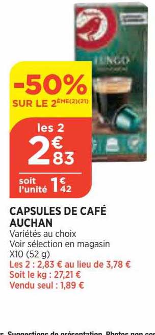 Capsules De Café Auchan