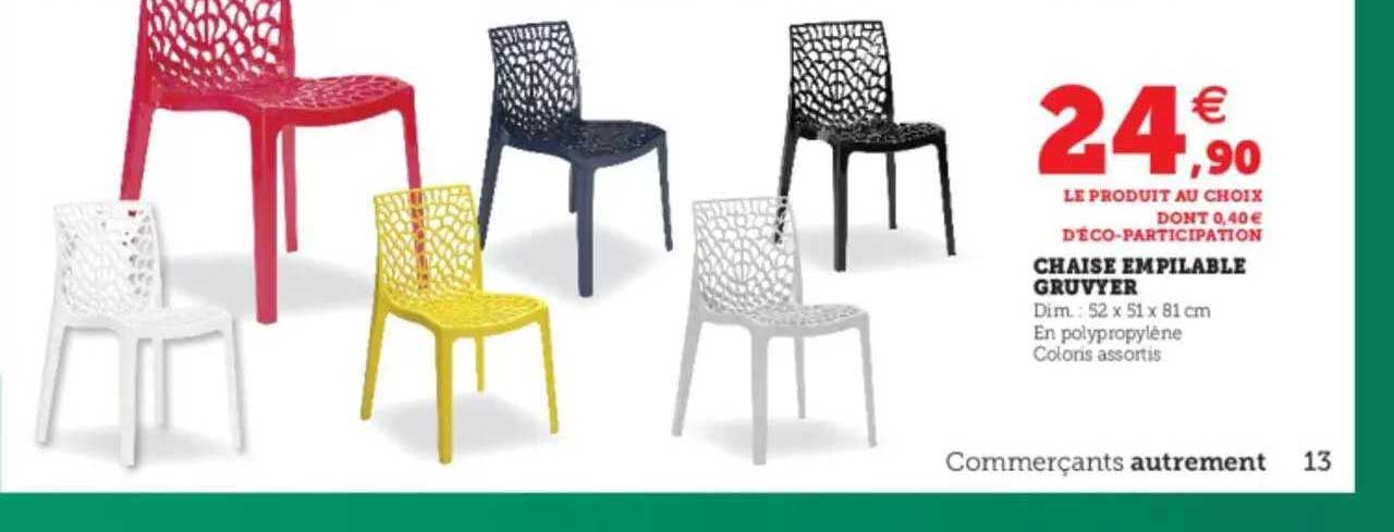 chaise empilable gruvyer