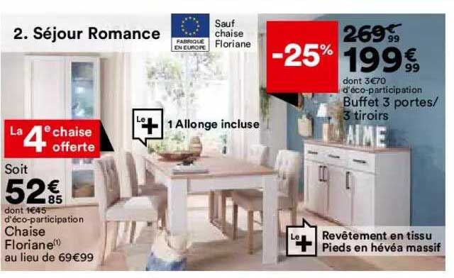 chaise floriane, buffet 3 portes ou 3 tiroirs