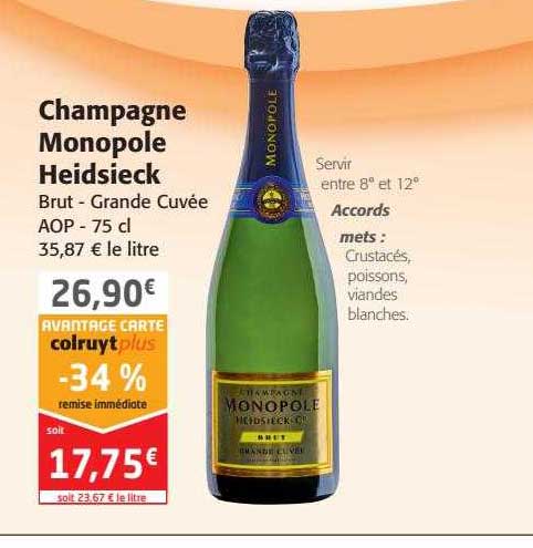 Champagne Monopole Heidsieck Brut Grande Cuvée Aop